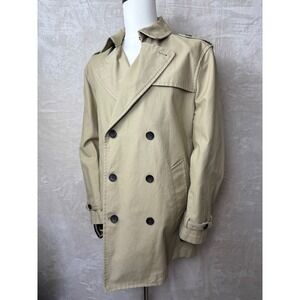 Banana Republic Mens Double Breasted Trench Coat Epaulettes Classic Size L